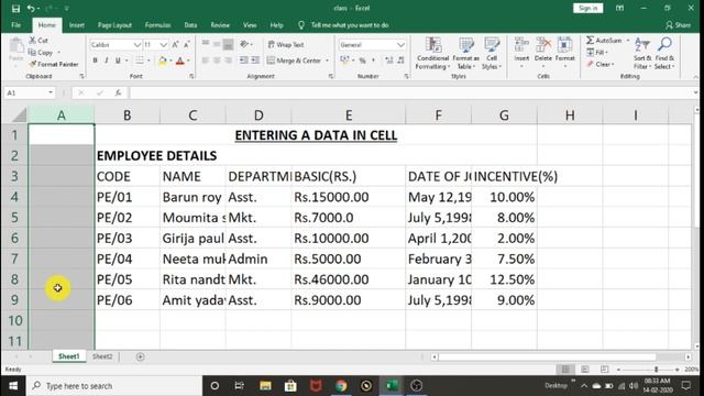 Excel Basics Tutorial for Beginners in Hindi (Part 1) Wrap text Merge& center Upper, Lower & proper