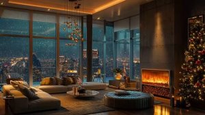 Ночной джаз, расслабляющая музыка – атмосфера элегантной квартиры и снегопад, звуки камина ?