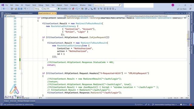 How to handle ajax request session timeout in .net core | session timeout request in .net mvc ATS