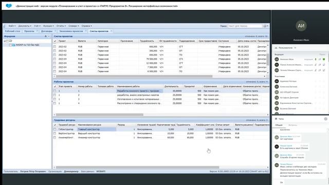 26.10.2023_Демонстрация web - версии модуля «Планирование и учет в проектах» в «ПАРУС-Предприятие 8 смотреть онлайн