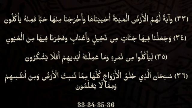 Выучите Коран наизусть | Каждый аят по 10 раз ?| Сура 36 "ЙаСин" (33-38 аяты) смотреть онлайн