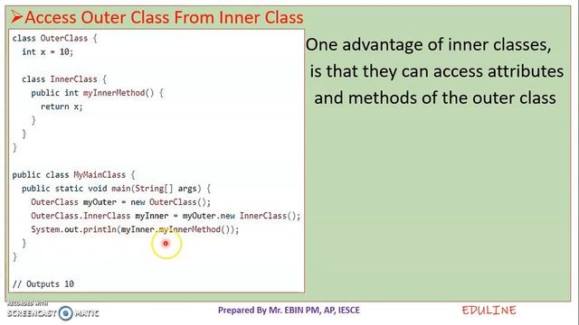 JAVA - MODULE 2 - TOPIC 24 - INNER CLASS & COMMAND LINE ARGUMENT