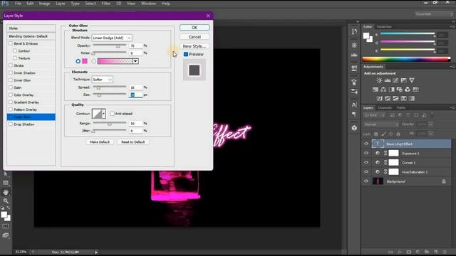 Neon Glow effect Photoshop tutorial | glow effect photoshop #neontext #gloweffect