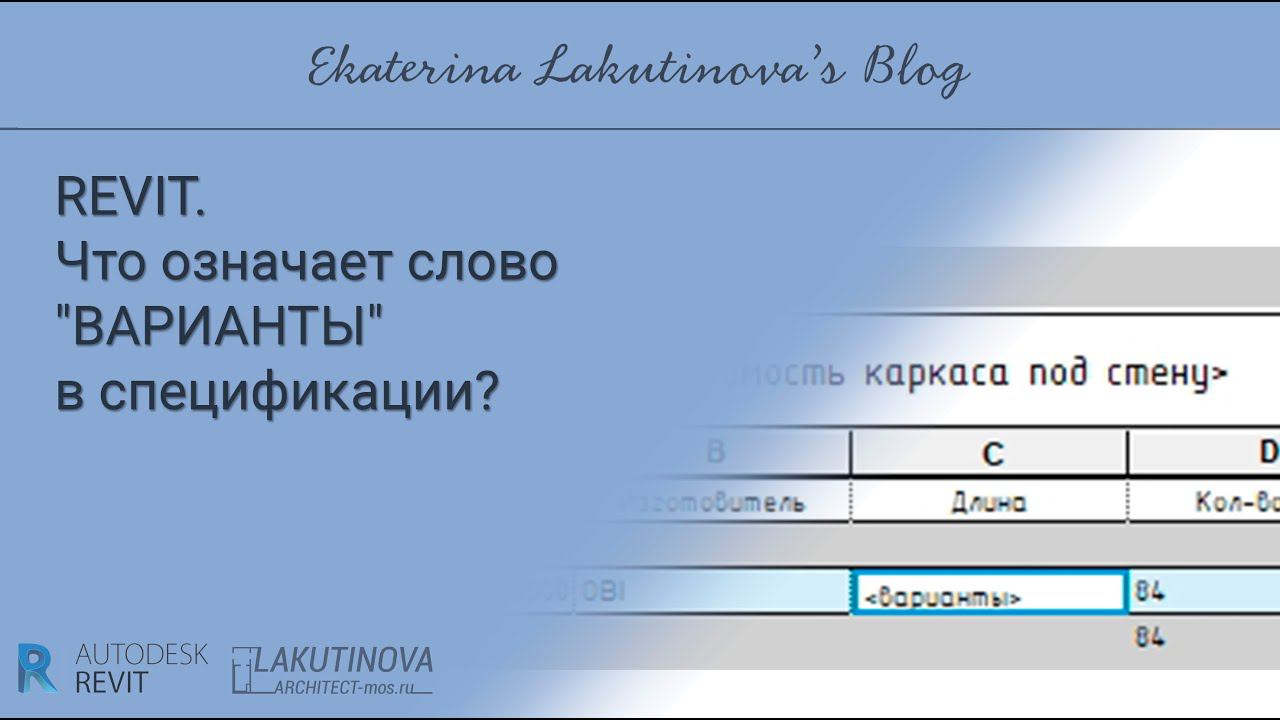 Что означает слово "ВАРИАНТЫ" в спецификации?