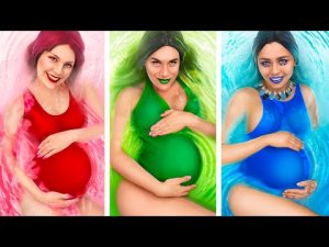 Беременный цветной челлендж! Покупаем вещи и едим еду одного цвета 24 часа!.mp4