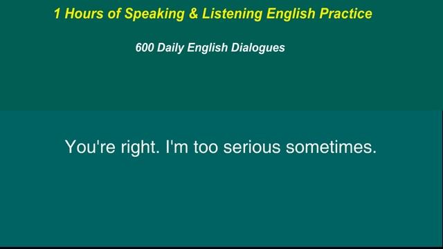 1 Hour Fluent Listening English Speaking Practice Video | 600 English Dialogues@ESL English Learnin