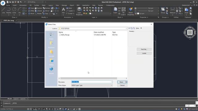 STEP&IGES Files Import in GstarCAD 2024