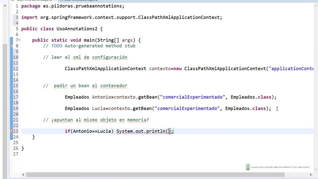 Curso Spring. Java Annotations VII. @Scope. Vídeo 21