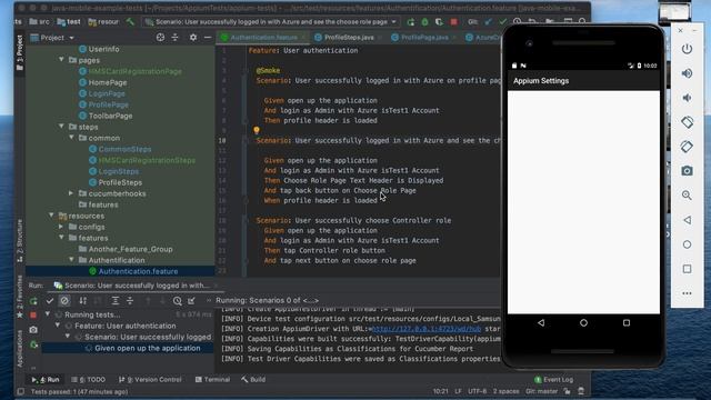 How to Run Cucumber Test in Intellij IDEA for Android Appium App on Mac OS смотреть онлайн
