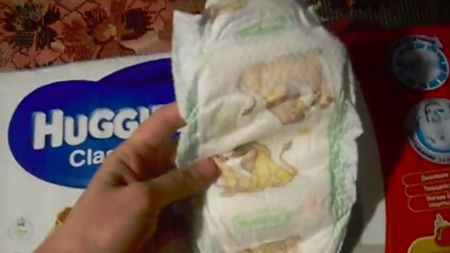 Huggies Classic. Обзор подгузников, подгузник внутри.