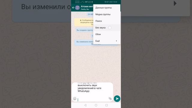 Выключить звук уведомлений в группе WhatsApp смотреть онлайн