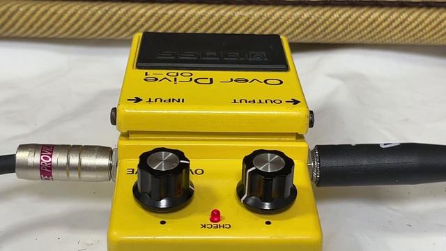 BOSS OD-1 Over Drive 1980 Vintage guitar pedal Made in Japan Silver screw ACA