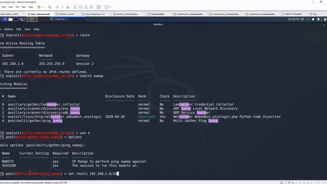 Ping Sweep Remote Network with Metasploit смотреть онлайн