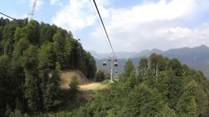 Канатная дорога Заповедный лес в Розе Хутор, спуск в сентябре 2017