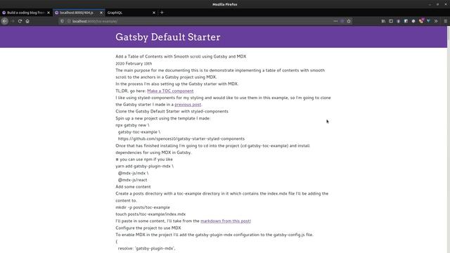 Add a Table of Contents with Smooth scroll using Gatsby and MDX смотреть онлайн