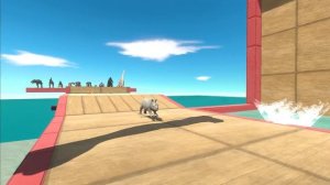 Dinosaurs vs prehistoric mammals - Who can run away from yellow shark? - ARBS