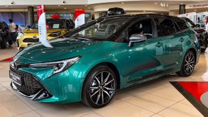 Визуальный обзор, салон экстерьера новой Toyota Corolla Touring Sports GR Sport 2024 2024 года 1.8