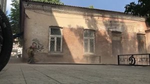 Пескоструйная обработка стены из кирпича.