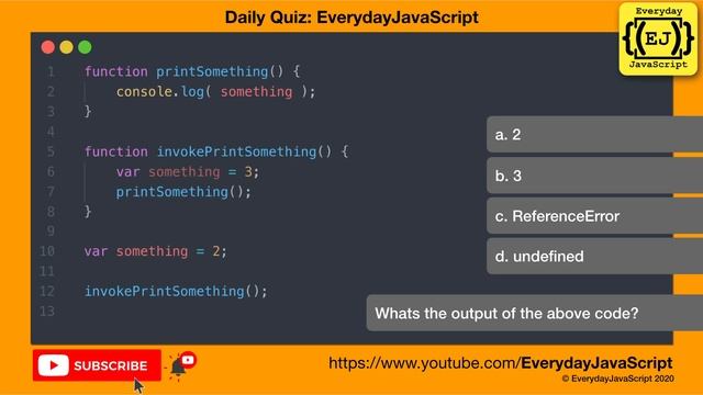 #DailyQuiz - Question 26 | Everyday JavaScript | Lexical Scoping