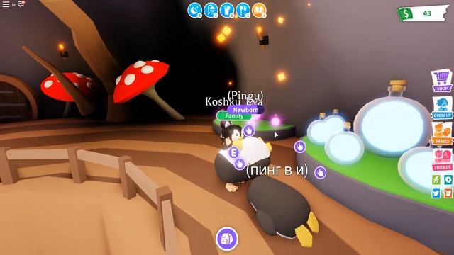 Делаем неонового мишку и огромых пингвинов в Адопт ми! смотреть онлайн