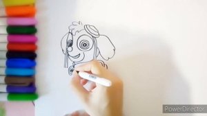 Как нарисовать Скай из мультфильма"Щенячий патруль".