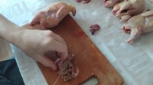 Разделка перепелов (вычинка)