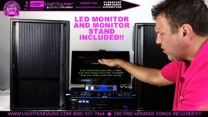 Professional Karaoke System LED Bluetooth Speaker System Karaoke Player, Wireless Mics, Free Music