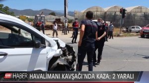 Gazipaşa-Alanya Havalimanı Kavşağında Kaza; 2 Yaralı