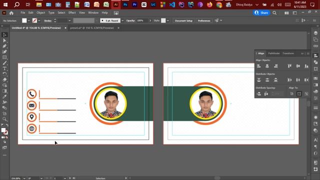 Creative Business Card Design In Illustrator 2023 - ক্রিয়েটিভ বিজনেস কার্ড ডিজাইন | P-12 смотреть онлайн