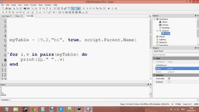 Roblox Advanced Scripting Tutorial 2 - In pairs loop