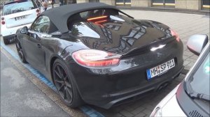 2x Porsche Boxster Spyder in Düsseldorf! Accelerations, Startup!