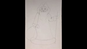 Рисуем Деда  Мороза цветными карандашами