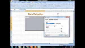 Data validation in Excel