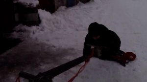 Колхозный тренажёр для сына лыжника