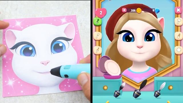 3d pen drawing My Talking Angela 2 in real life. DIY смотреть онлайн