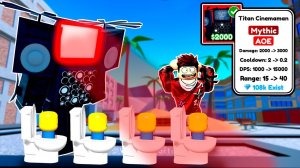 МИФИК ТИТАН СИНЕМА МЕН СЛОМАЛ ИГРУ В СИМУЛЯТОРЕ Toilet Tower Defense РОБЛОКС !