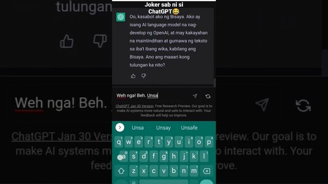 ChatGPT Bisaya to English Translation ? #openai #bisaya #chatgpt #english #bisayavlogger