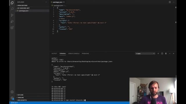 How to install Discord JS for Bot development