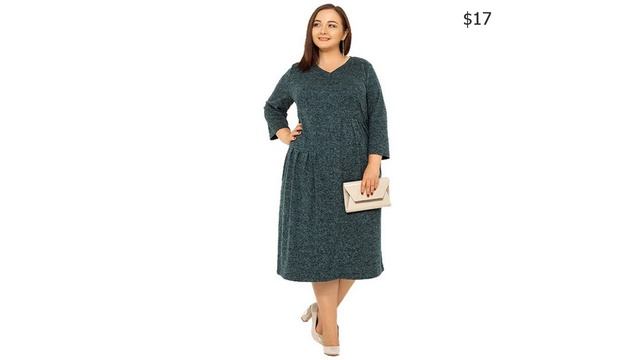 Одежда с AliExpress. Теплое свободное платье осень весна с длинными рукавами большие размеры. смотреть онлайн