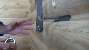 Приспособление для сверления по дуге в бревне | Attachment for drilling on an arc in a log