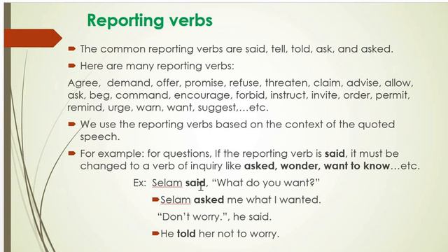 BASICS OF QUOTED AND REPORTED SPEECH