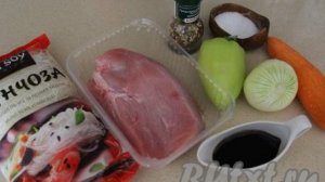 Фунчоза с индейкой и овощами в соевом соусе