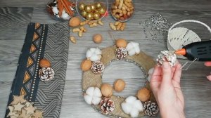 Новогодний Венок из Хлопка. Веночек №2. DIY. Веночек из Натуральных Материалов.