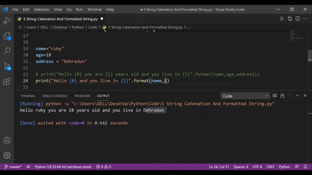 String Concatenation & Formatted Strings In Python смотреть онлайн