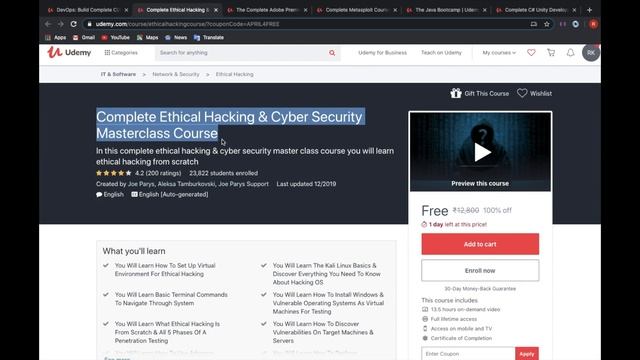 6 Free Online Udemy paid Courses || Ethical Hacking || Metasploit || CS6 || Java || C# || DevOps смотреть онлайн