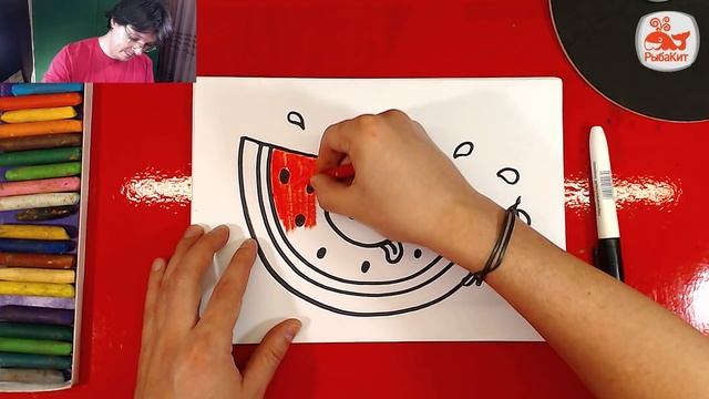 Как нарисовать АРБУЗ : уроки рисования для детей от 3 лет смотреть онлайн