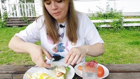 Мукбанг завтрак | Яичница, овощи #мукбанг #фудблогер #еда
