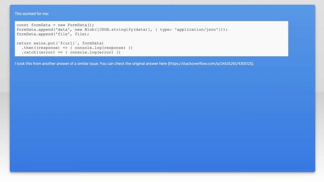 Changing the Content-Type in axios header to fix a 415 error смотреть онлайн