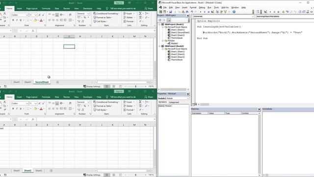 Объектные переменные: Пример с Workbook - Worksheet - Range - Новый курс VBA (4)
