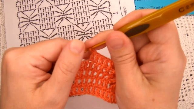 УЗОР "Вертикальные паучки" Вязание КРЮЧКОМ ,  по схеме crochet beautiful pattern   ( узор № 337)